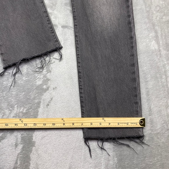 Levi's 501 Grey Wash Button Fly Straight Leg Distressed Hem Jeans Sz 27 Grunge - Picture 4 of 13